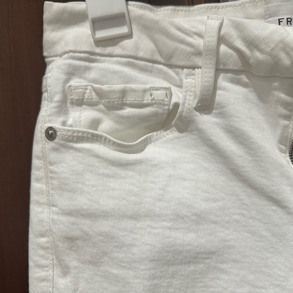 Frame Le Crop Mini Boot Denim Jeans- blanc - Picture 10 of 14